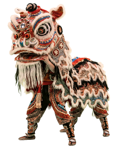 un nleón de la danza tradicional China, la danza del león.